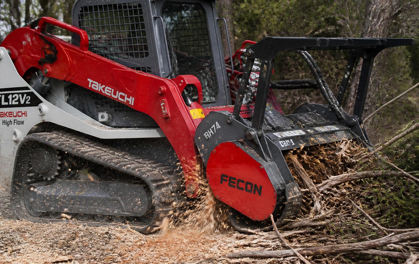 Takeuchi TL12V2 with Fecon BH74 mulching head — Brush Mulching